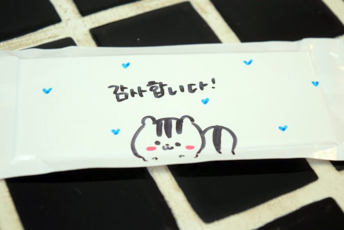 Cafe JJの手書きおしぼりアップ